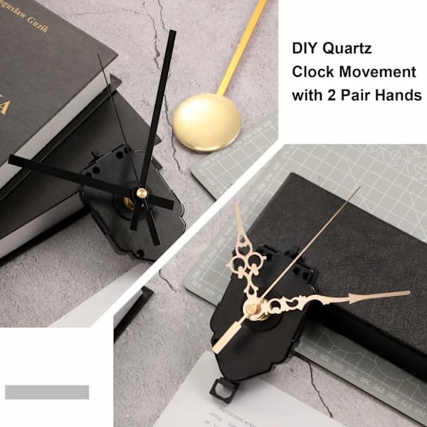 Pendelurverk DIY-sett med 2 par visere og pendel