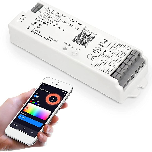 XJ-Lm052 Zigbee 3.0 LED Strip Controller DC12-24V RGB CCT RGBW 5in1 Dimbar Kompatibel Med Smart Lif
