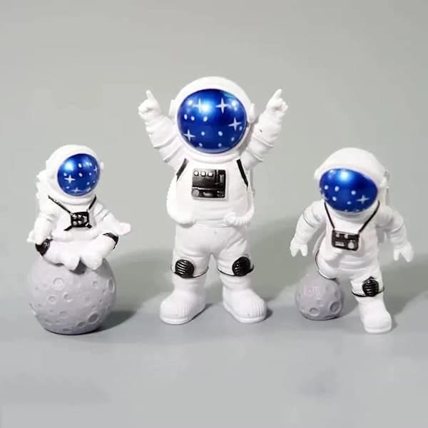 3 stk Astronaut Figur Kakepynt Ytre Rom Kakepynt Astronaut Modell Display Miniatyr