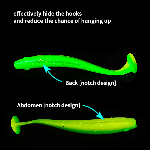 PROBEROS 10 stk Shad Fiske Lokkemidler Myke Agn 55-65-70mm Silikon Wobbler Agn Karp Bass Fiske Myke Lokkemidler Kunstig Gjedde Agn