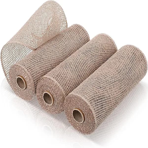2 rullaa juuttikangasta Deco Mesh -koristeverkkonauha