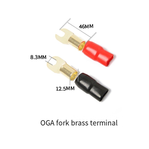 XJ-3 Par Stik Adaptere Kobber Forgyldt 0 Gauge Gaffel Terminal Krympe Krympe Barriere Gafler Fo