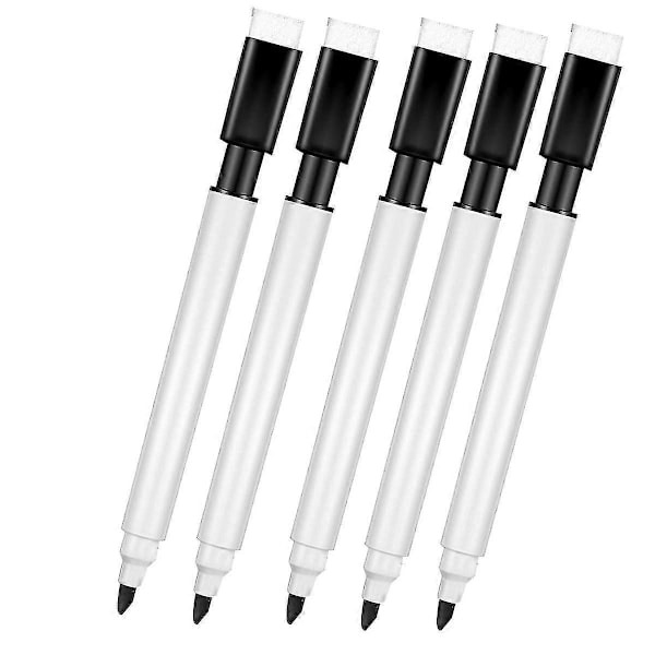100 Stycken Whiteboardpennor Svarta Whiteboardmarkörer med Gummikork Fin Spets Whiteboard M