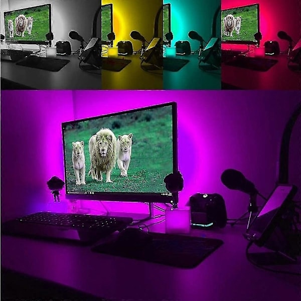 LED-valonauhat 2M USB Joustavat Tiktok-valot TV-taustavalo 60LED 10mm Vedenpitävät Moniväriset TV-taustat