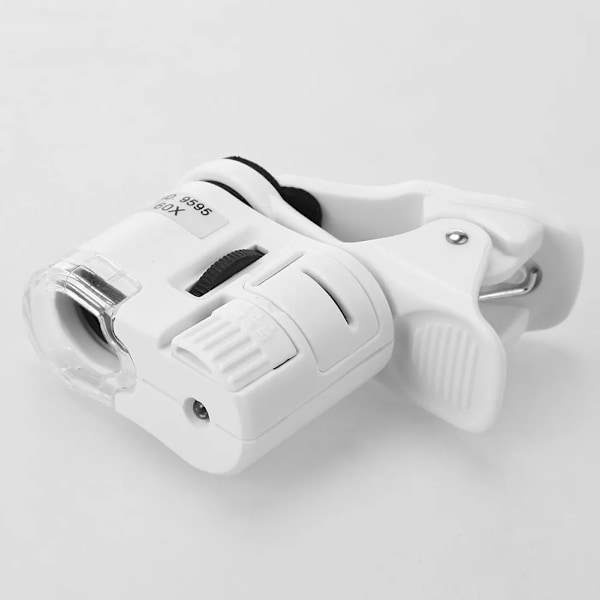 Universal 60X Mobiltelefon Mikroskop Forstørrelsesglas Makroobjektiv Zoom Mikro Kamera Klips med LED Lys Optisk Instrument