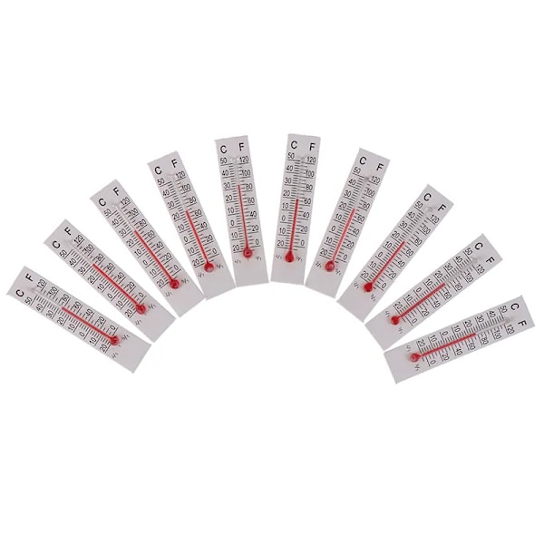 10 st 5cmX1.1cm Miniatyr Papperskartong Termometer Inomhus -20-50 Celsius