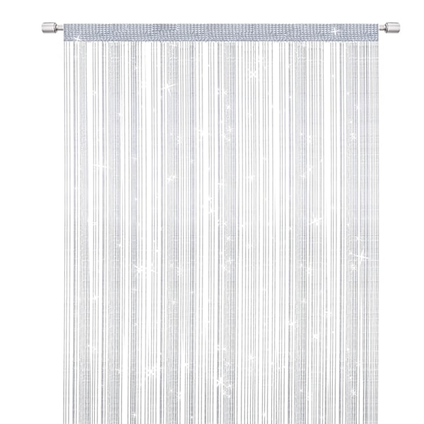 Trådgardiner Dörr Myggnät, Elegant Avskärmning Toffsgardin för Heminredning, Rumsavdelare för Dörrar och Fönster, Vit (100x200cm)
