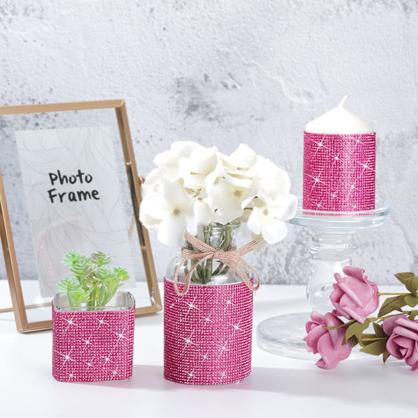 XJ-Bling Kristallitimanttitarrat DIY Itseliimautuva Kristallitimanttilevy Auton Koristeluun Pinkki, 23,9 x 20,1 cm