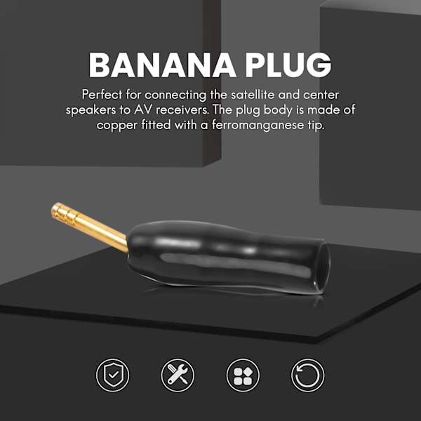 XJ-10-par 2mm Banankontakt Stift Skruvtyp, Ljudhögtalarkabelkontakt Koppar Guldpläterad