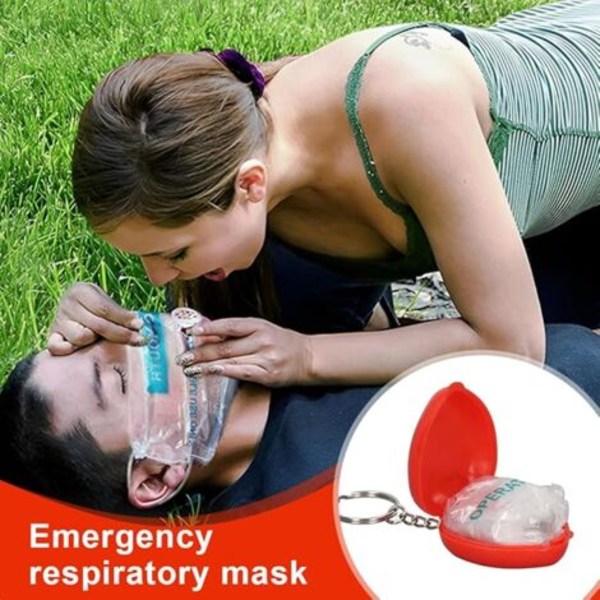 6 kpl Ensiapu CPR Maski Yksisuuntaventtiilillä Kannettava Tasku Avaimenperä Aikuisille ja Lapsille