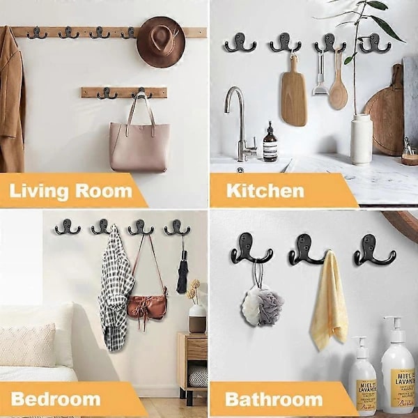 Wall Mounted Hooks, Double Robe Hooks