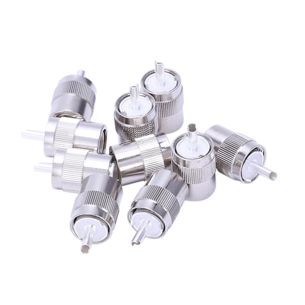 XJ-10st Kontaktdon UHF Hane Pl259 Plugg Löda Rg8 Rg213 Lmr400 7d-fb Kabel Silver