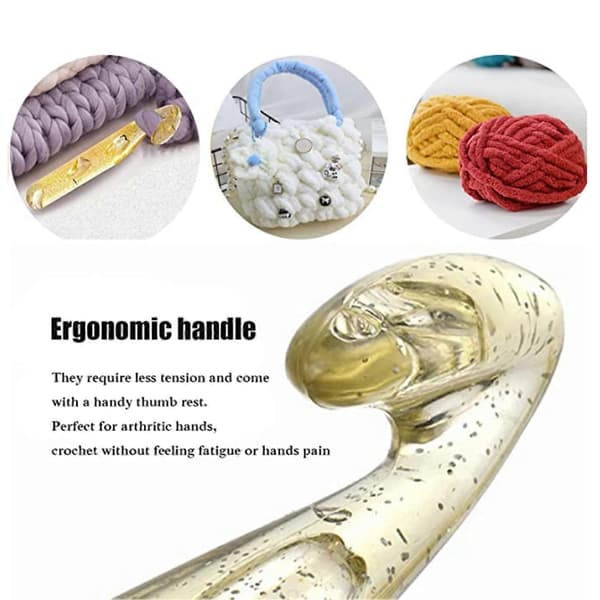 5 Pcs Large Crochet Hooks Smooth Plastic Thickened Mixed Size Big Crochet Needles for Rugs Scarf Weaving