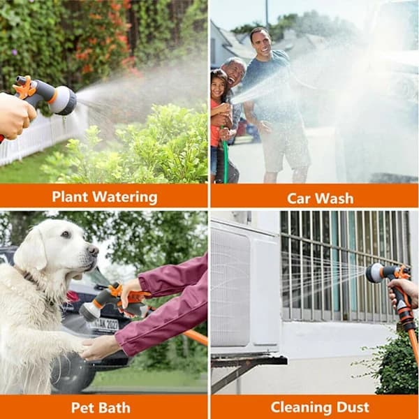 Garden Spray Nozzle, 8 Patterns, Lightweight and Comfortable, Water Saving and Eco-Friendly, Comfortable Grip
