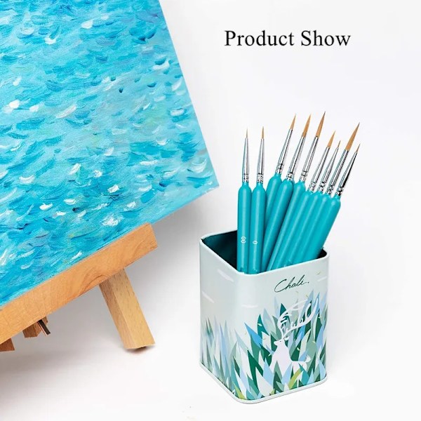 Engros 9 stk./sæt Fine Detail Paint Brush Miniature Små pensler til maling Micro Artist Paints Penselsæt Skole-/kunstartikler