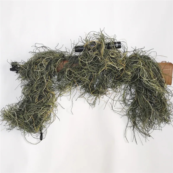 Airsoft Jakt Blind Rep Kamouflage Ghillie Suit Tillbehör Elastiska Syntetiska Fiber Militära CS Vapenlindor Hög kvalitet