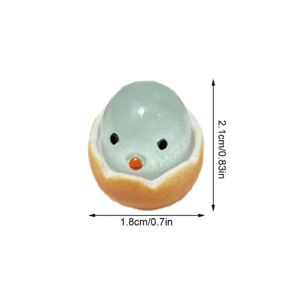50 Pcs Mini Chicks with Eggshells, Cute Mini Resin Animals, Hatched Chick Figurines that Glow in the Dark, Easter Egg Chick Outdoor Lawn Decor DIY E