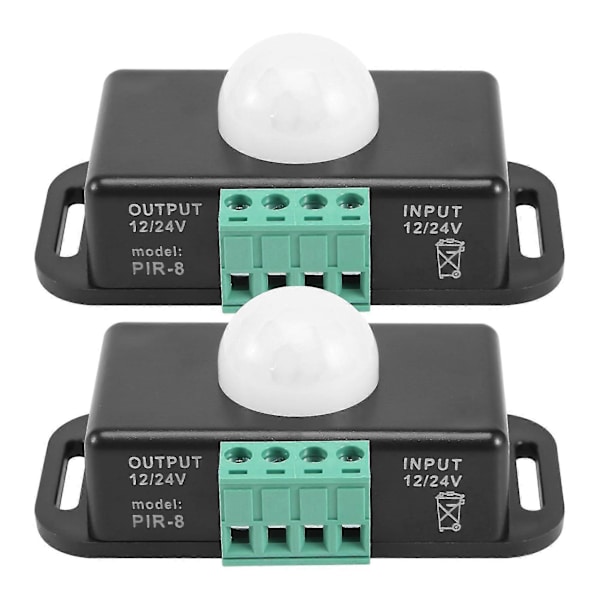 Motion Sensor Switch, 12V 24V PIR Sensor LED for Flexible LED Strip Lights, 2-Pack
