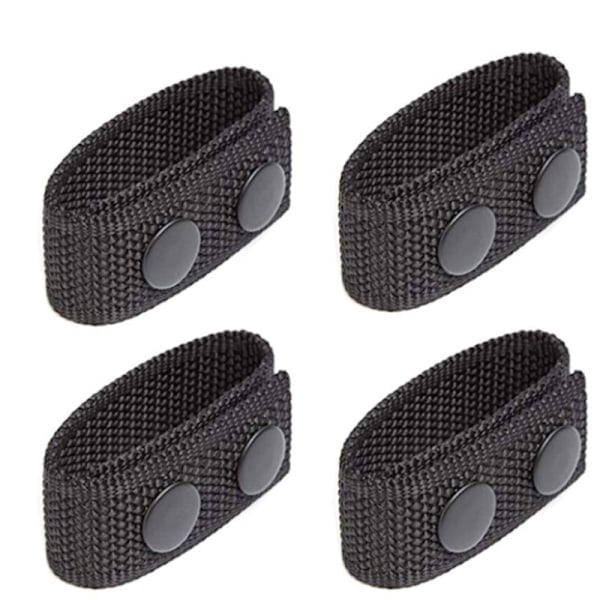 4 stk Doble Trykknappfester Beltefeste Utendørs Sportsutstyr Belte Tilbehør Politi Taktisk Sikkerhetsbelte (Svart 190 x 25mm)