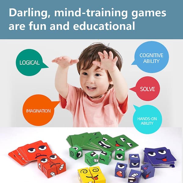 Expression Puzzle Building Blocks - Matching Game Building Blocks for Logical Thinking No Bell
