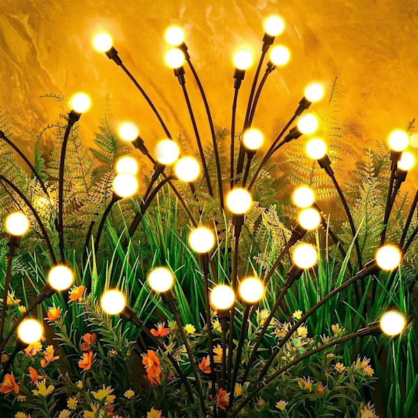 Solcellsdrivna Eldflugslampor Utomhus, 4-pack 10 LED Solcellsdrivna Eldflugslampor för Trädgård, Eldflugslampor Solcell IP65 Vattentät