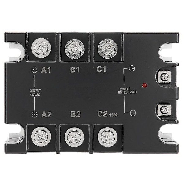 3-vaihe 40A AC AC Solid State -rele SSR Sisääntulo 90-250VAC Kuorma 24-480VAC TSR-40AA H