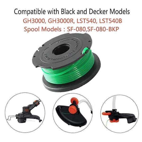 1 stk. spole for Black &amp; Decker GH3000/GH3000R/LST540/LST540B gresstrimmerdel, SF-080-BKP