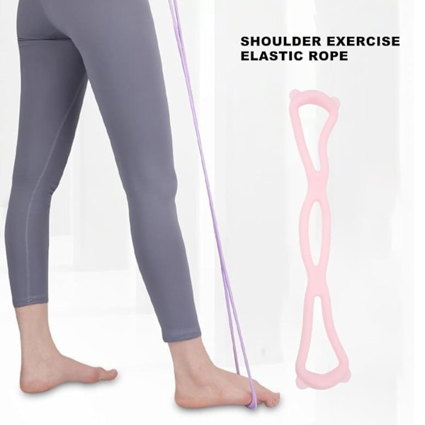 XJ-Figur 8 motstandsbånd, armrygg skulderøvelse trenings elastiske tau, ryggstrekking yoga spenningsbånd stretchbånd, treningsutstyr