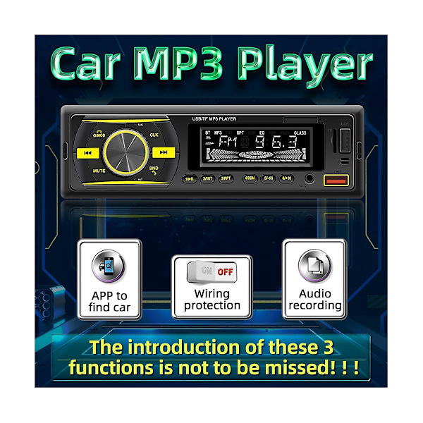 XJ-Yksittäinen Din Autoradio Bluetooth Autostereovastaanotin LCD-näytöllä Am/fm Radio Mp3-soitin Usb Sd A