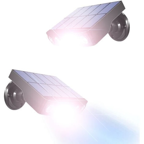 2-pack Solarlampa Utomhus, Vägglampa Solcell Utomhus Rörelsedetektor, 360° Solcellslampa Utomhus [1200mAh] Vattentät Lykta Appli