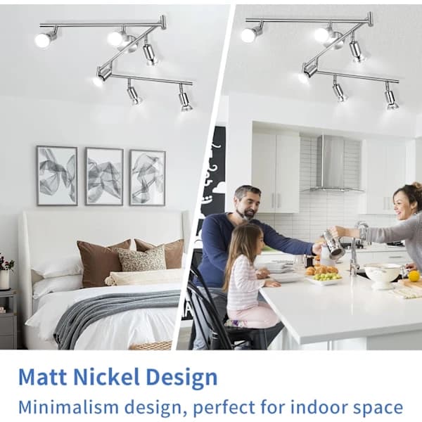 Ceiling Light with 6 Adjustable LED Spotlights, Rotatable Ceiling Lamps, No Gu10 Bulb Included, Ceiling Lighting