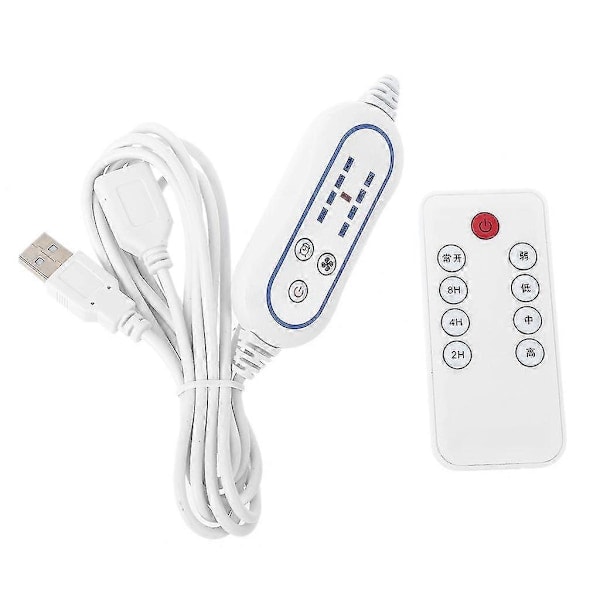 4 Hastighedsjusterbar Fjernbetjening Multifunktionel Fjernbetjening Til USB Ventilator LED-Lampe