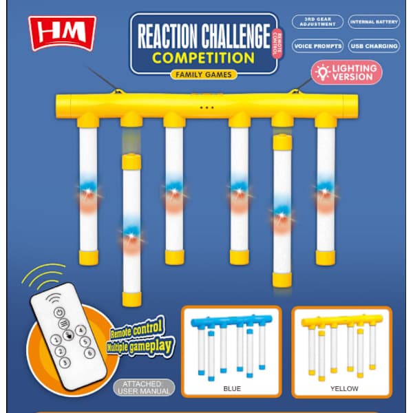 Catching Game with Falling Sticks, Hand-Eye Coordination & Reaction Training Toy Blue Remote Control remote control blue