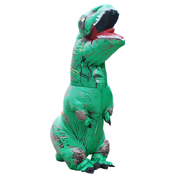 Uppblåsbar Dinosauriekostym Cosplay Maskeraddräkt Halloween Barn Grön Vuxen Grön green kids