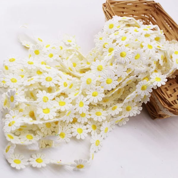 XJ-15 Gård Trim Band Tusensköna Blomma Spets Trim Band Sy Trådspets Broderade Applikationer Kantsömmar för Dekoration DIY Sömnad