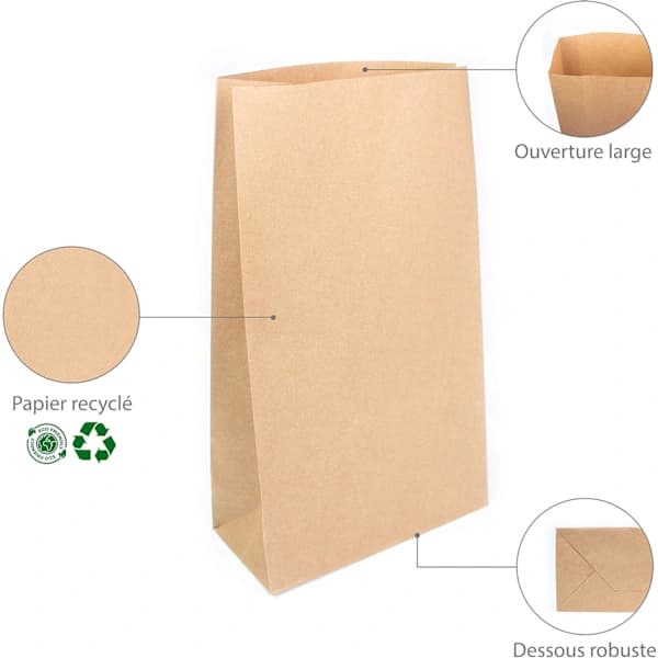Papperspåsar i brunt kraftpapper, 50-pack - Storlek 25B*14D*33H[sv]