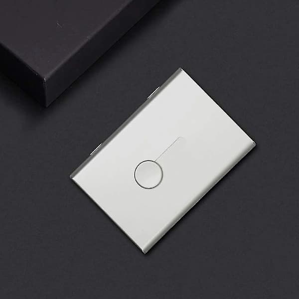 Bärbar visitkortshållare i rostfritt stål (Silver)