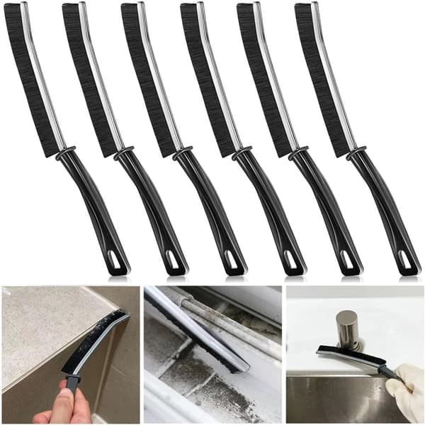 6-pack Cleaning Brushes for Grout and Corners, Bathroom and Kitchen, Effective Grout Cleaning