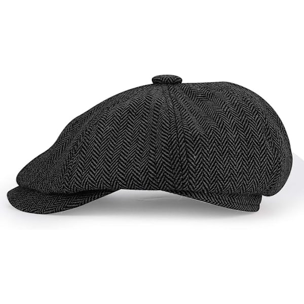 XJ-Baker Boy Hatt 8 Panel Herringbone Tweed Gatsby Hatt Ivy Irish