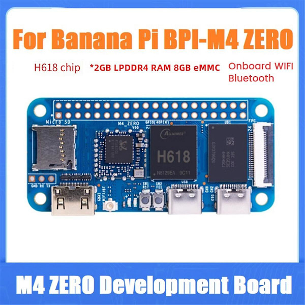 XJ-For Banana Pi - Zero kehityskortti H618 neliydin 2g Lpddr4 8g Emmc 2.4g/5g Wifi Bluetooth 4.2