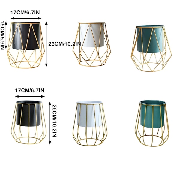 XJ-Nordisk stil plante saftig plante geometrisk kontor have vase blomsterkrukke displayholder stativ metal skrivebord til hjemmefirma geometrisk hvid