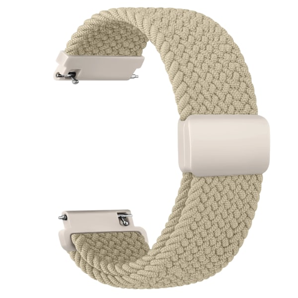 20mm Flätad Solo Loop för Garmin Vivoactive 5/3/3 Music Armband för Garmin VivoMove3/Trend/Sport Venu SQ/SQ2/2plus Rem Beige