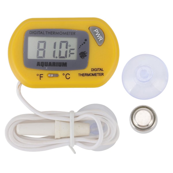 XJ-Digital LCD-akvarietermometer med sugekop - Nøjagtig vandtemperatur til fiskeakvarier og terrarier