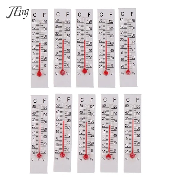 10 st 5cmX1.1cm Miniatyr Papperskartong Termometer Inomhus -20-50 Celsius