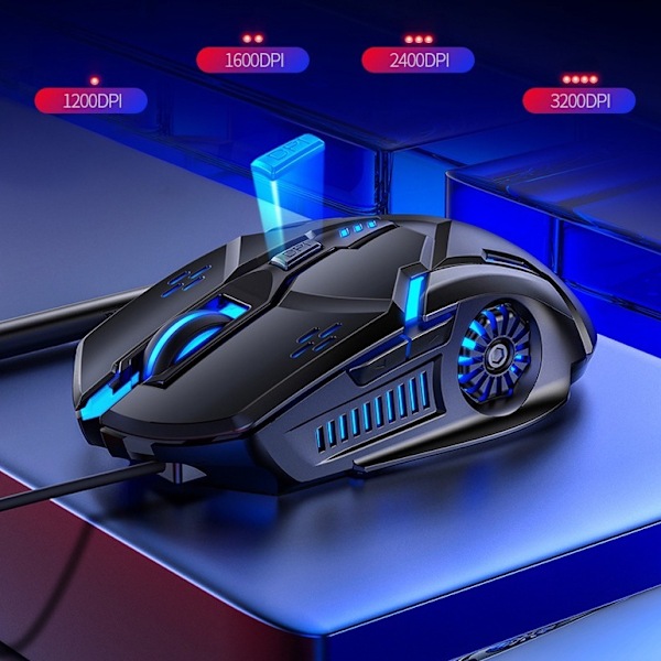 XJ-Gaming Mus med LED / Computermus - G5