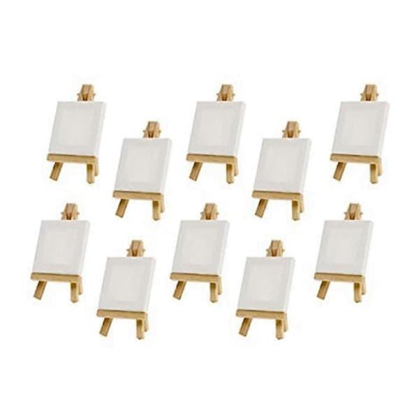 10 Set Mini Displayställ med Duk 8x8cm Bröllopsbordsnummer Målning Hobby Målningshantverk DIY