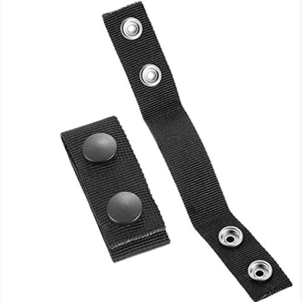 4 kpl Kaksoispainonappikiinnikkeet Vyönsolki Ulkoilu Urheiluvälineet Vyötarvikkeet Poliisi Taktinen Turvavyö (Musta 190 x 25mm)