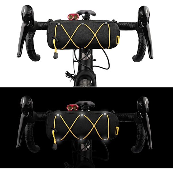 XJ-Cykelstyrväska Cykelfrontväska Axelväska Förvaringsväska med Axelrem för Landsvägscykel Mountainbike Cykling Resor (Svart+Gul)