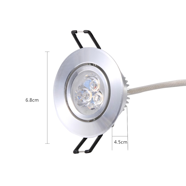 3W LED Infälld Taklampa Spot Light 5.5-6CM Varmvit