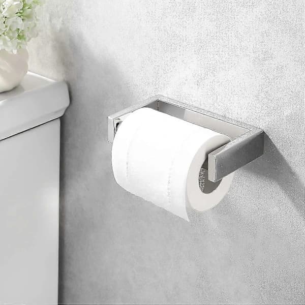 Fjederbelastet toiletpapirholder, poleret rustfrit stål vægmontering